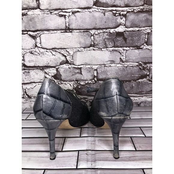 KATE SPADE Crocodile Leather & Wool Lace-Up Oxford Heels Tassels Women’s Sz 9.5B - Picture 8 of 16